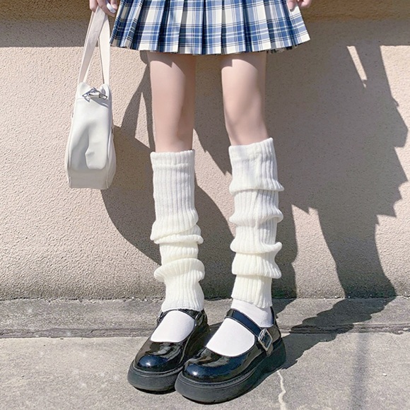 🆕White Knitted Leg Warmers - Picture 2 of 4